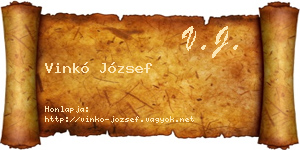 Vinkó József névjegykártya